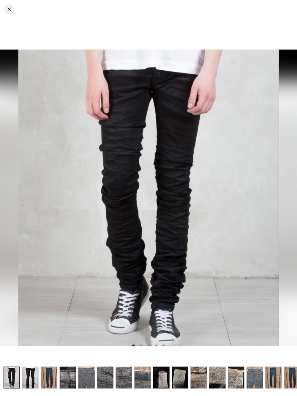 Diesel Black Gold extra long Men's Skinny Black Jeans